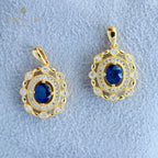 Halo Floral Sapphire Pendant 6285