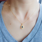 Halo Floral Sapphire Pendant 6285