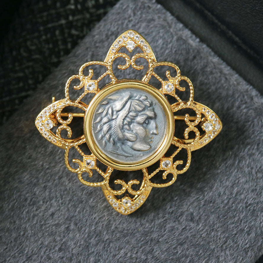 Pendentif en filigrane de pièce d'Hercule 6292