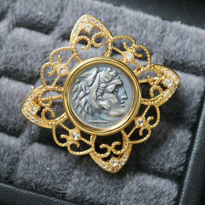 Pendentif en filigrane de pièce d'Hercule 6292