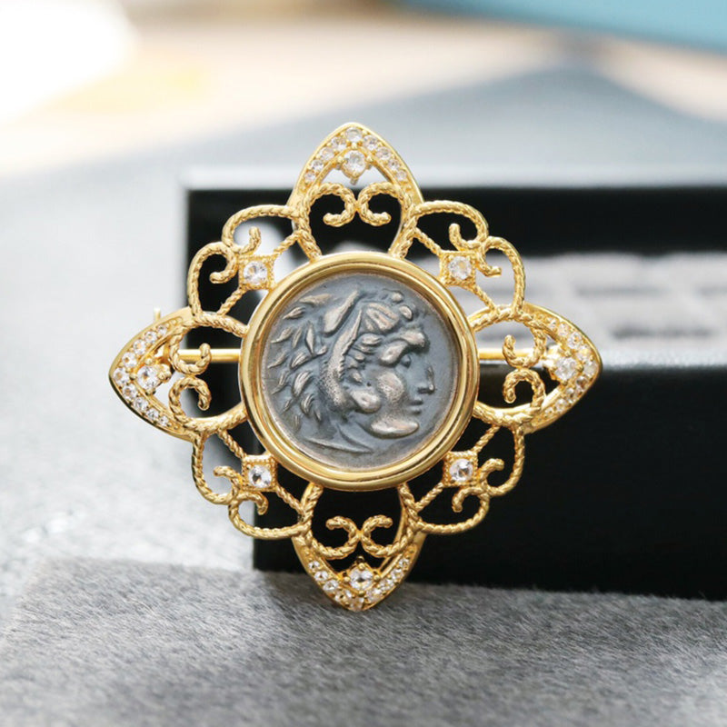 Hercules Coin Filigree Pendant 6292