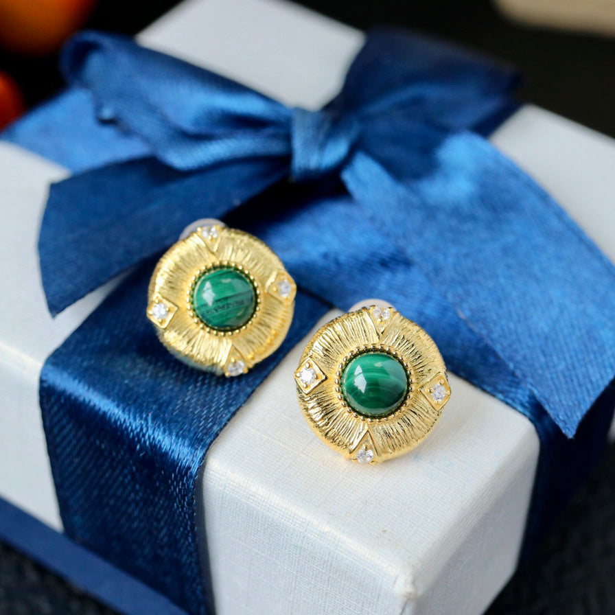 Malachite Silky Earrings 6293