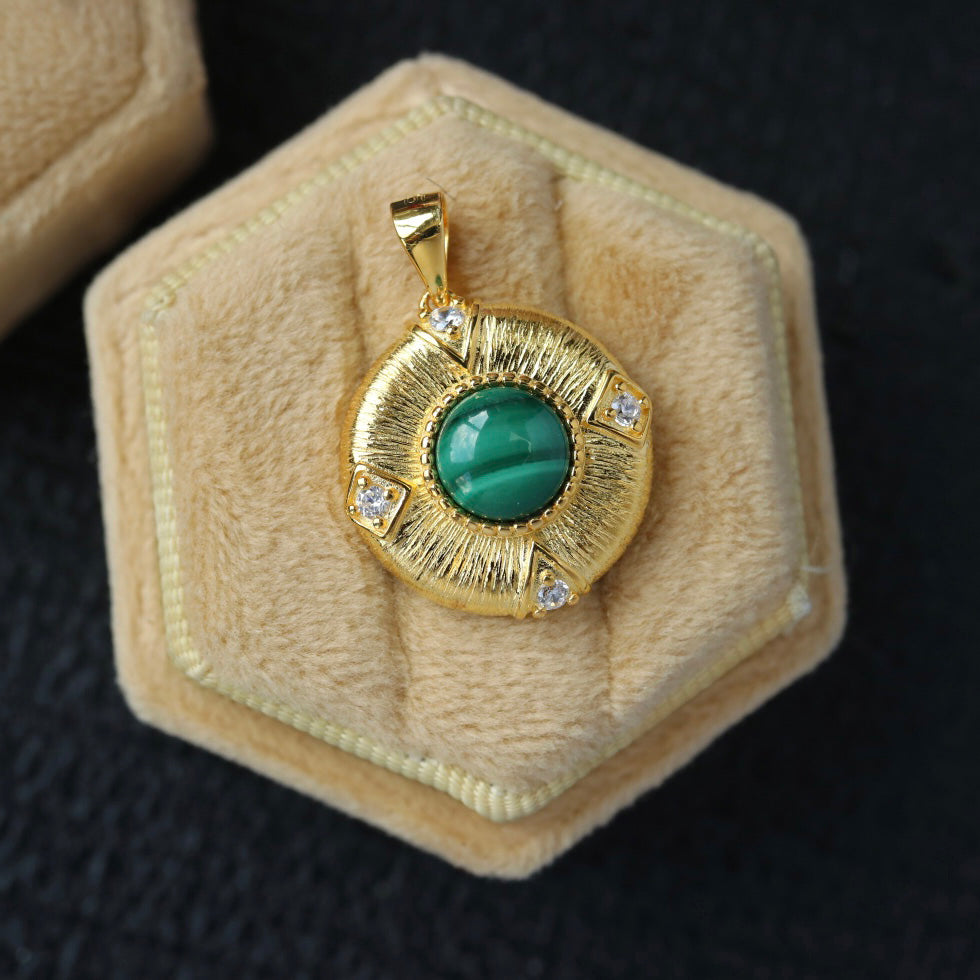 Natural Malachite Silky Pendant 6294