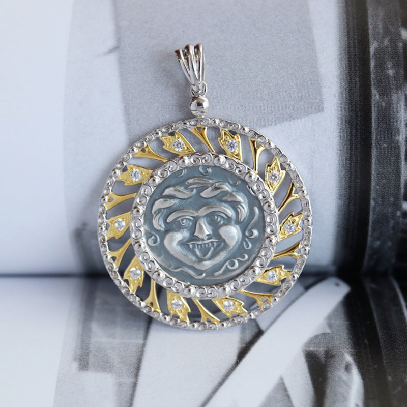 Apollo Coin Filigree Pendant 6295