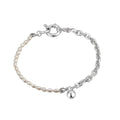 Thick Cable Chain Pearls Bracelet B1004