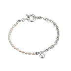 Thick Cable Chain Pearls Bracelet B1004