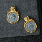 Lion Frame Roman Coin Pendant 6339