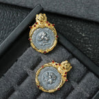 Lion Frame Roman Coin Pendant 6339