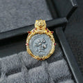 Lion Frame Roman Coin Pendant 6339