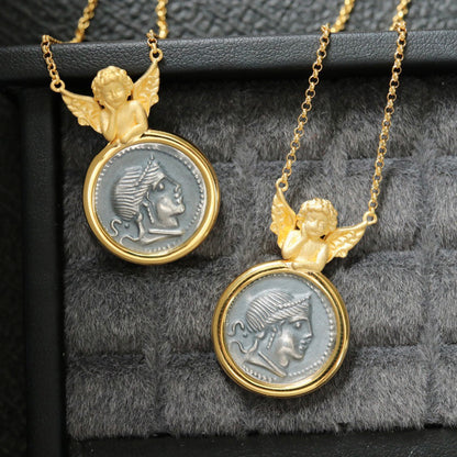 Greek Coin Angel Pendant 6352