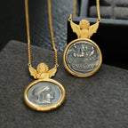 Greek Coin Angel Pendant 6352