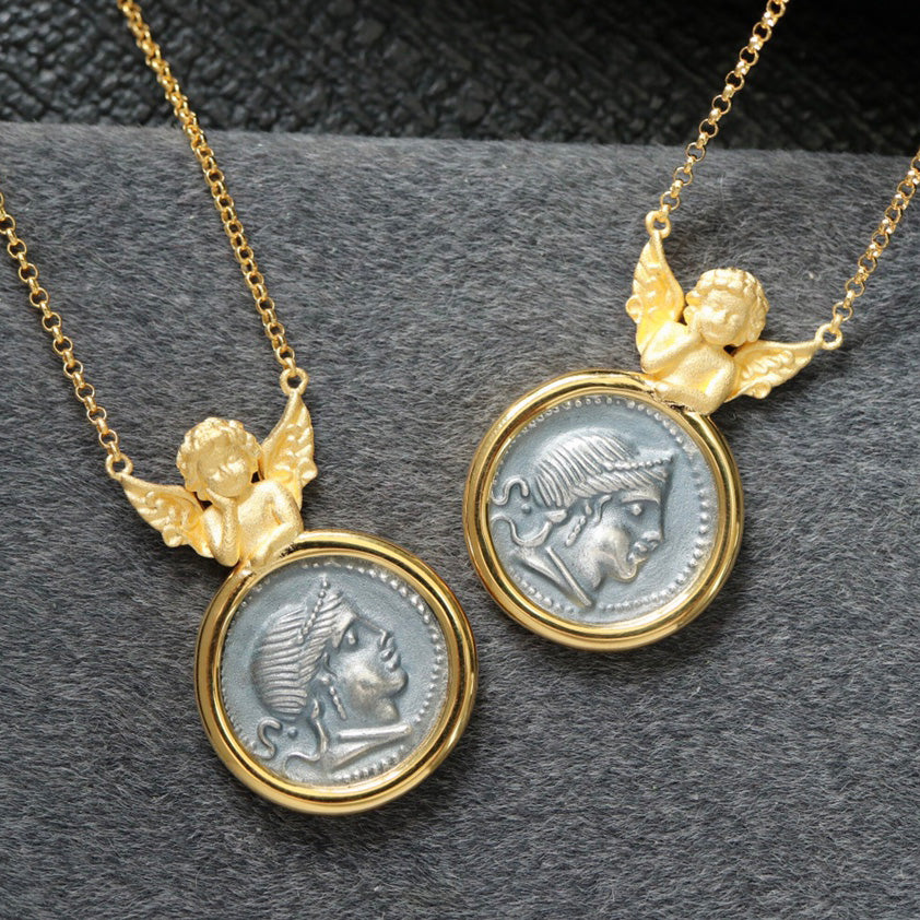 Greek Coin Angel Pendant 6352