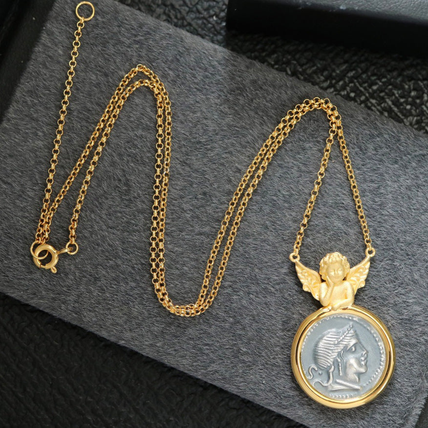 Greek Coin Angel Pendant 6352