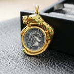 Roman Coin Leopard Pendant 6353