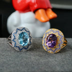 Paved Topaz Floral Ring 6359