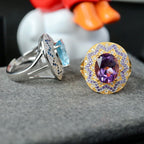 Paved Topaz Floral Ring 6359