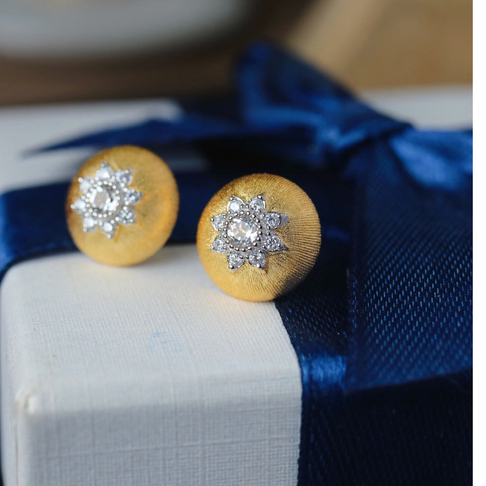 Starry Fretwork Dome Earrings 6372