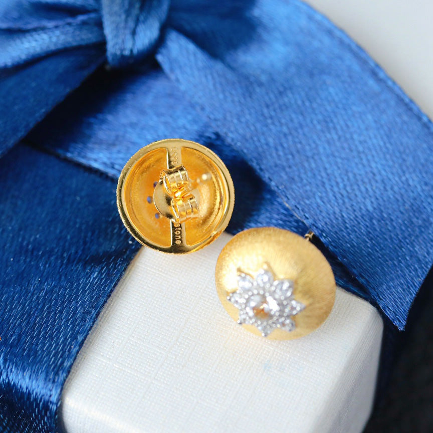 Starry Fretwork Dome Earrings 6372