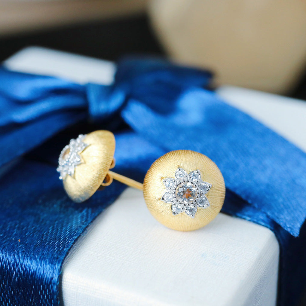 Starry Fretwork Dome Earrings 6372