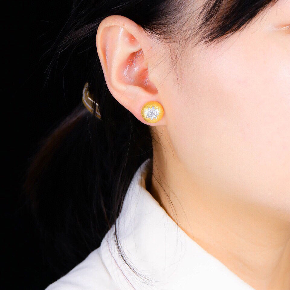 Starry Fretwork Dome Earrings 6372