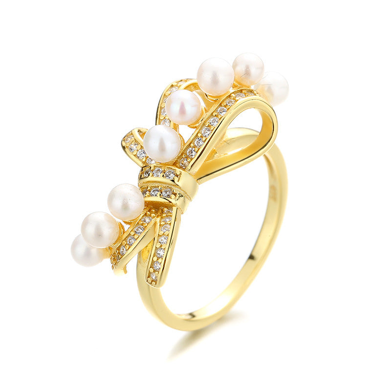 Freshwater Pearl Bowknot Ring RN1024