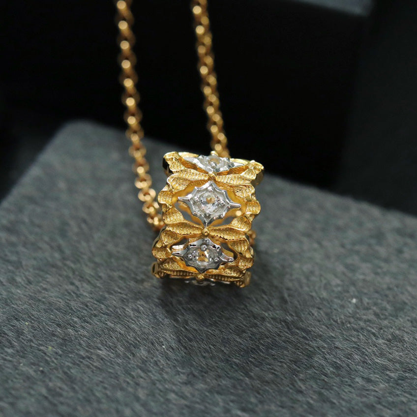 Starry Fretwork Ring Necklace 6380