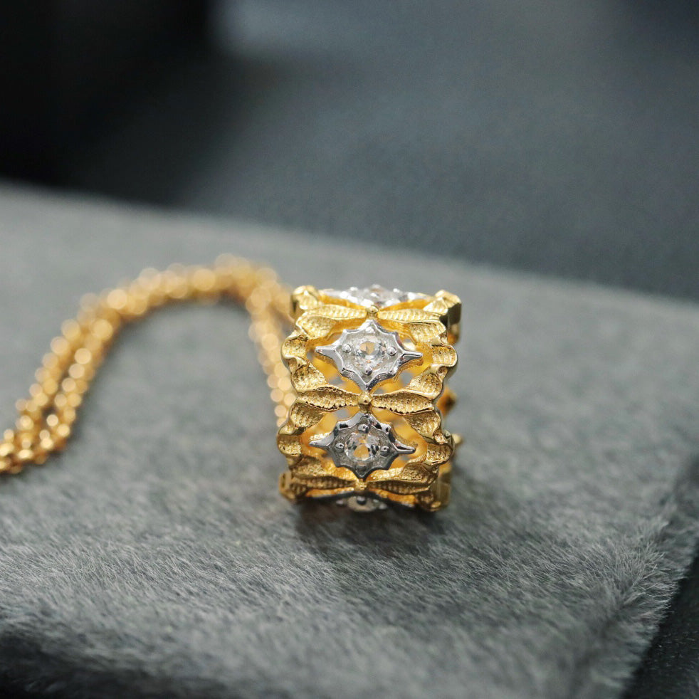 Starry Fretwork Ring Necklace 6380