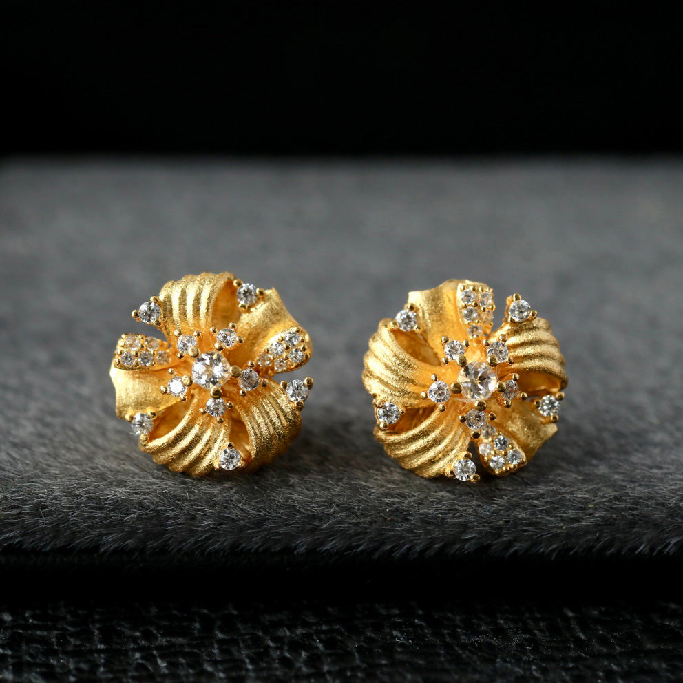 Fabric Element Floral Earrings 6383