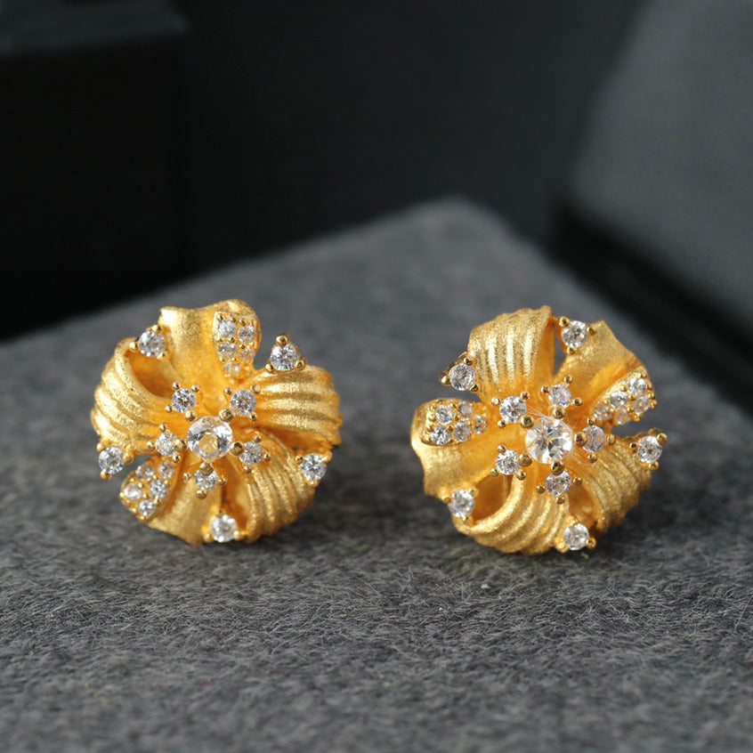 Fabric Element Floral Earrings 6383