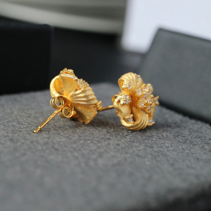 Fabric Element Floral Earrings 6383