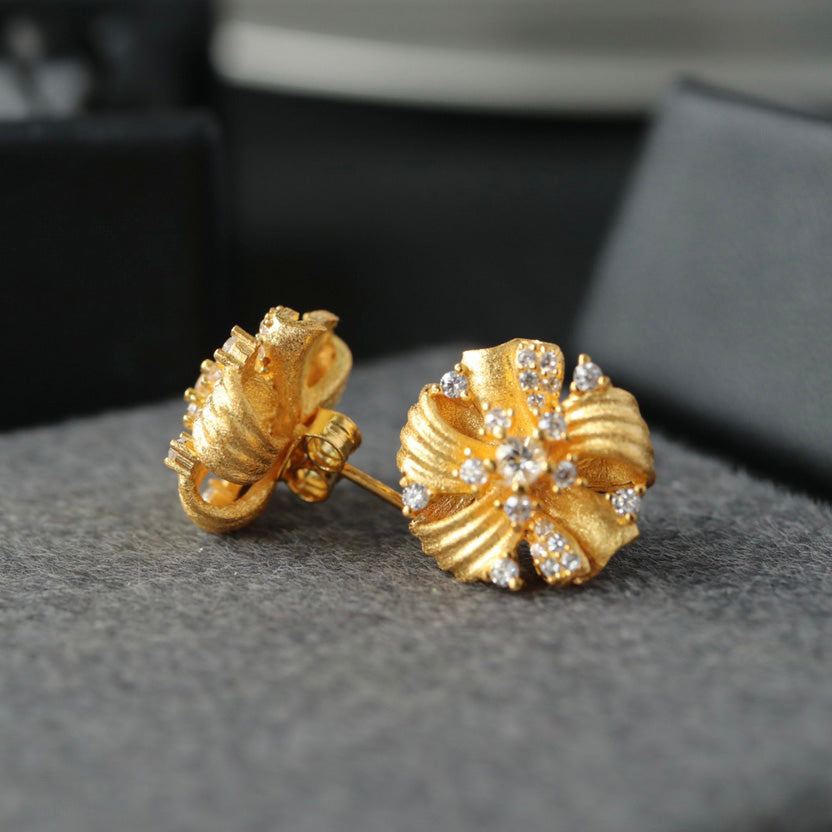 Fabric Element Floral Earrings 6383