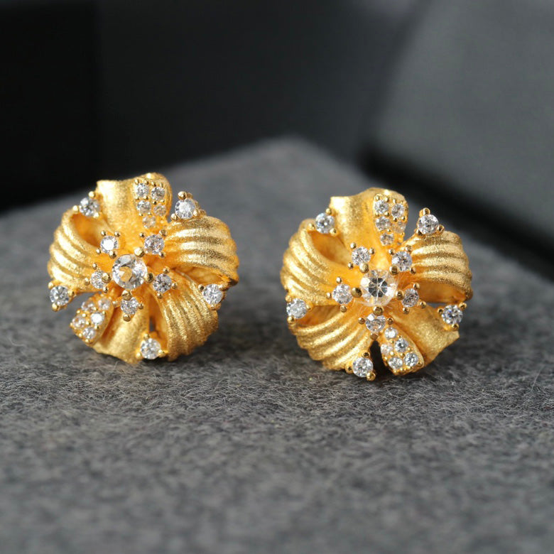 Fabric Element Floral Earrings 6383