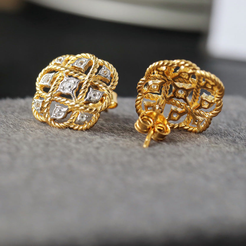 Rope Chain Topaz Earrings 6384