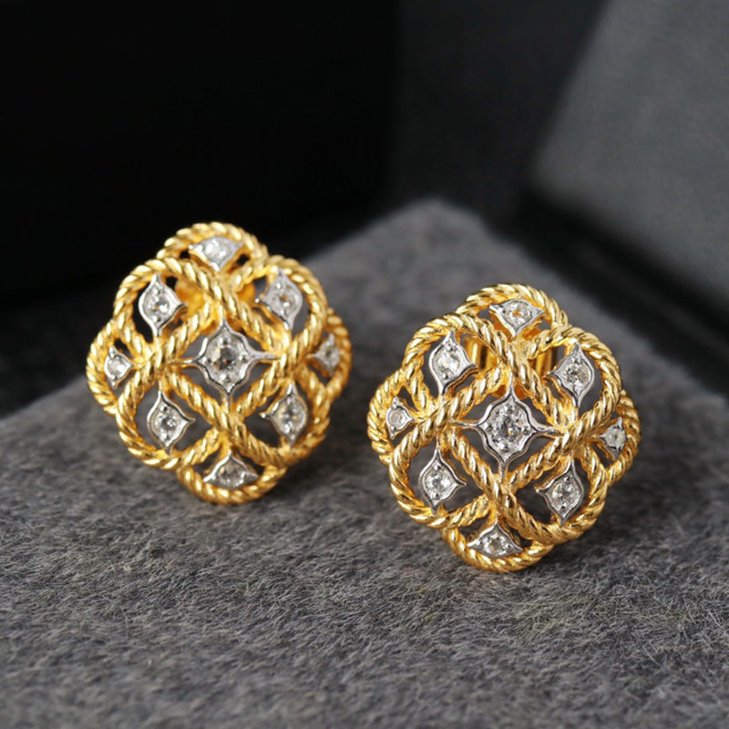 Rope Chain Topaz Earrings 6384