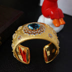 Oval Topaz Fretwork Bangle 6385