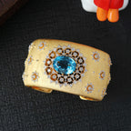 Oval Topaz Fretwork Bangle 6385