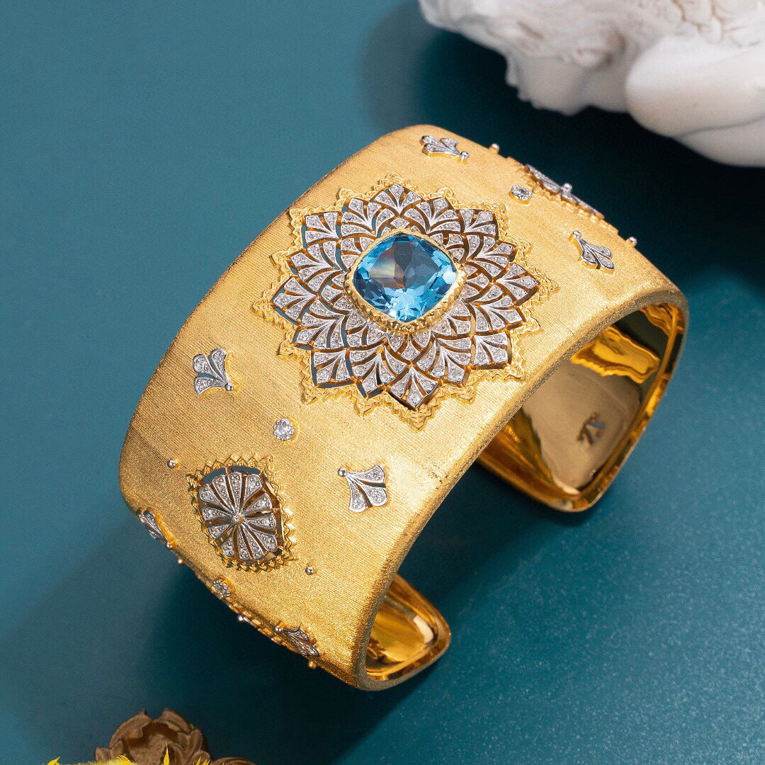 Natural Topaz Wide Bangle 6387