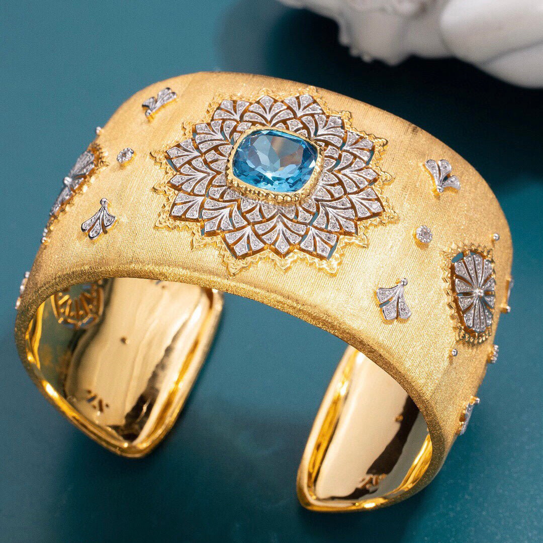 Natural Topaz Wide Bangle 6387