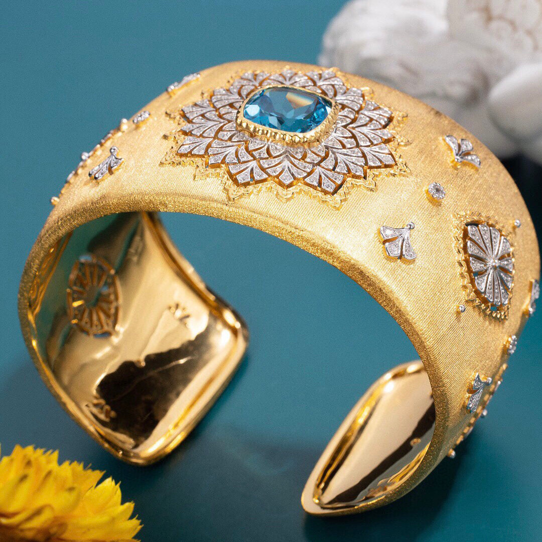 Natural Topaz Wide Bangle 6387