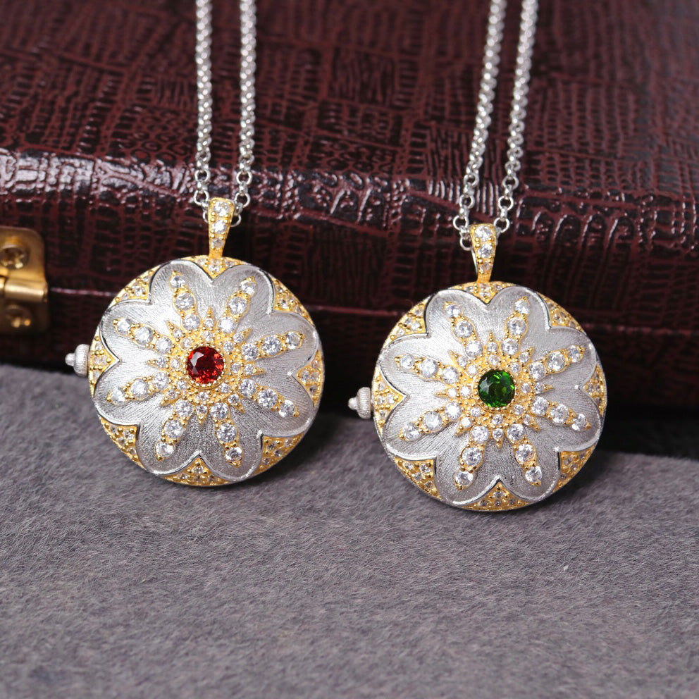 Silky Flower Locket Pendant 6401