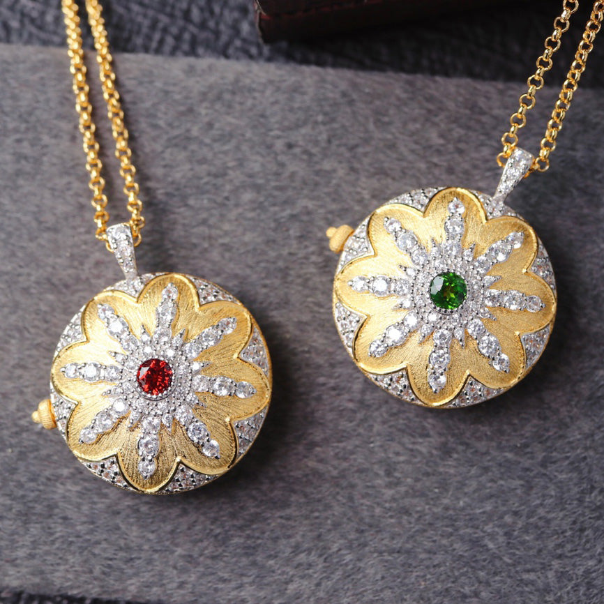 Silky Flower Locket Pendant 6401