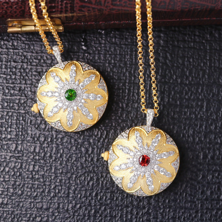 Silky Flower Locket Pendant 6401