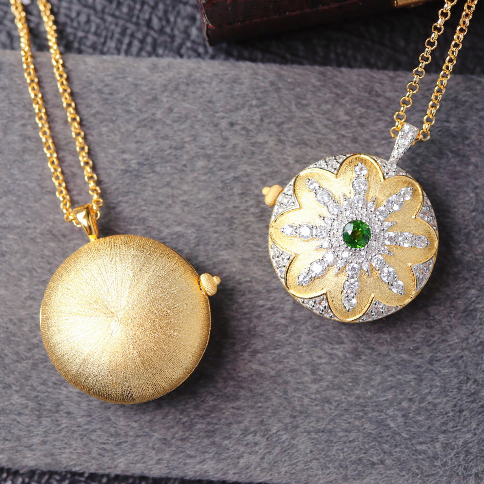 Silky Flower Locket Pendant 6401