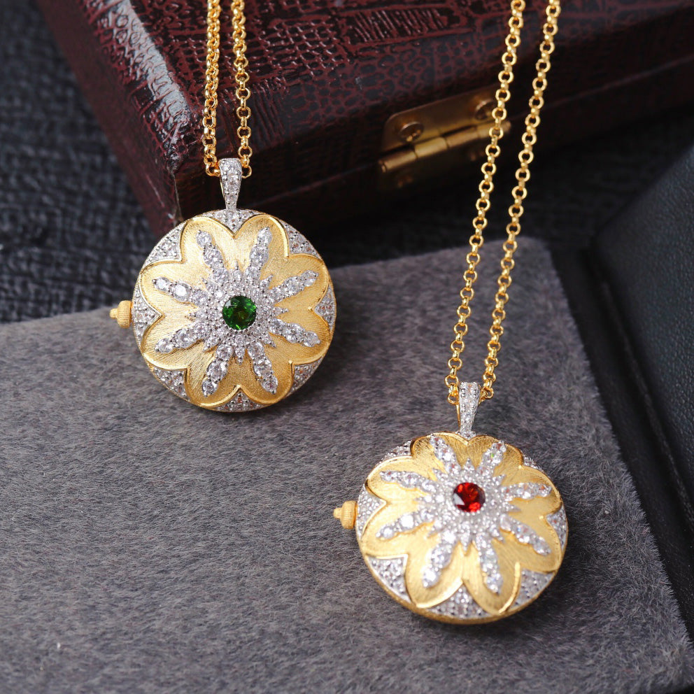 Silky Flower Locket Pendant 6401