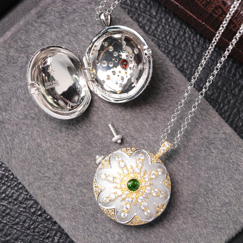 Silky Flower Locket Pendant 6401