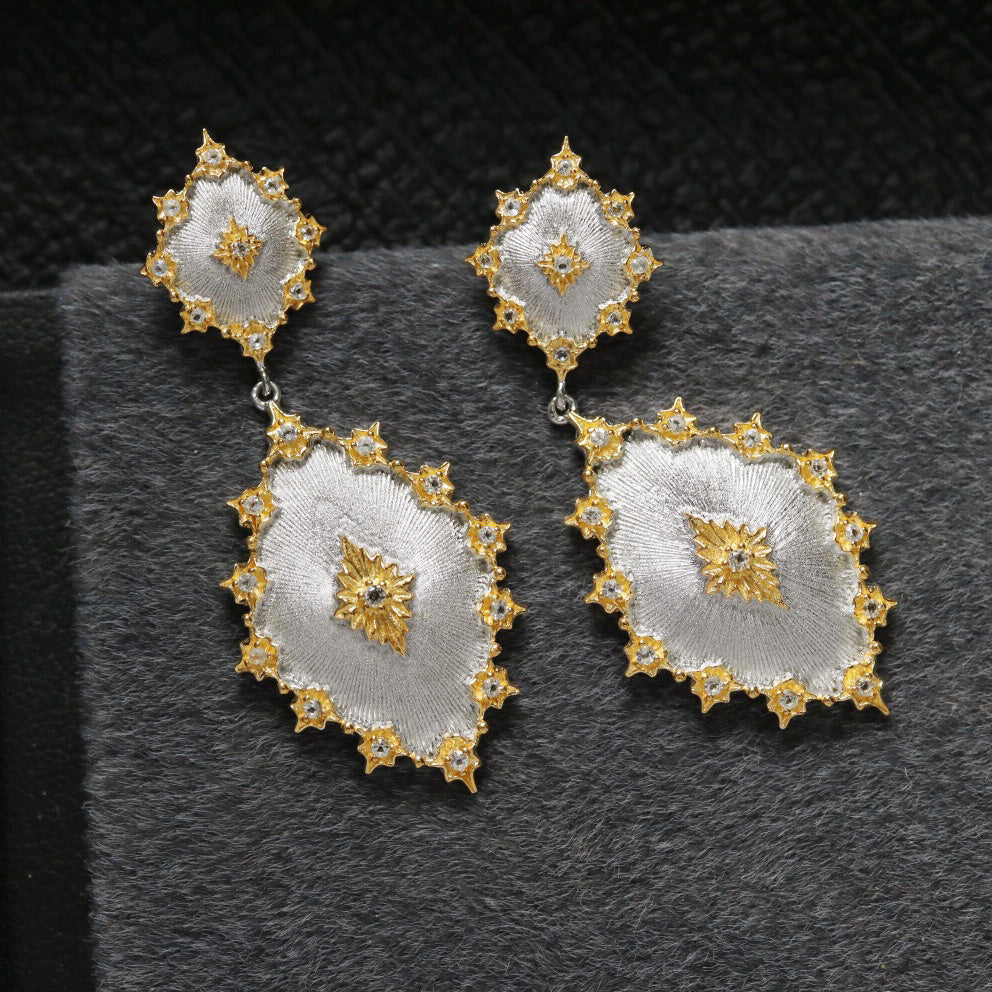 Starry Fretwork Earrings 6405