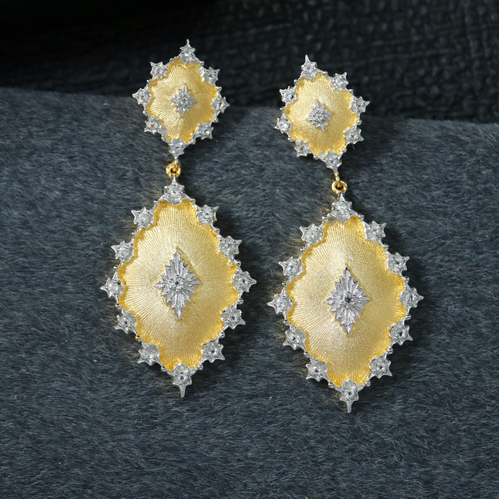 Starry Fretwork Earrings 6405