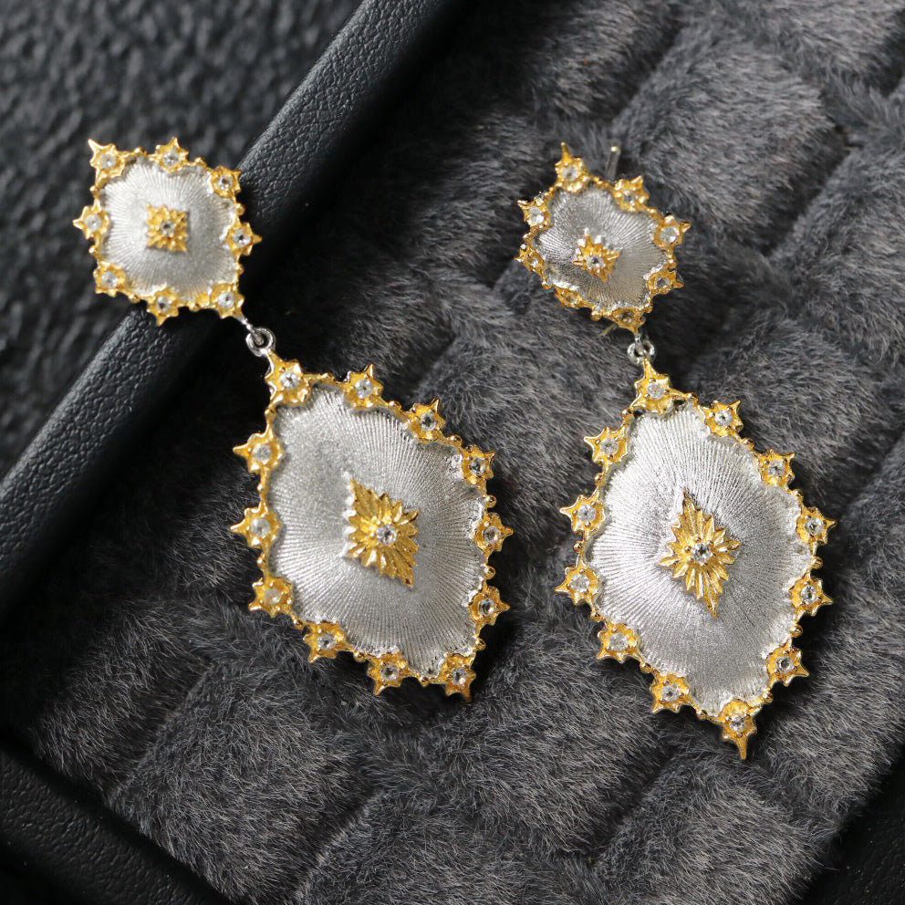 Starry Fretwork Earrings 6405