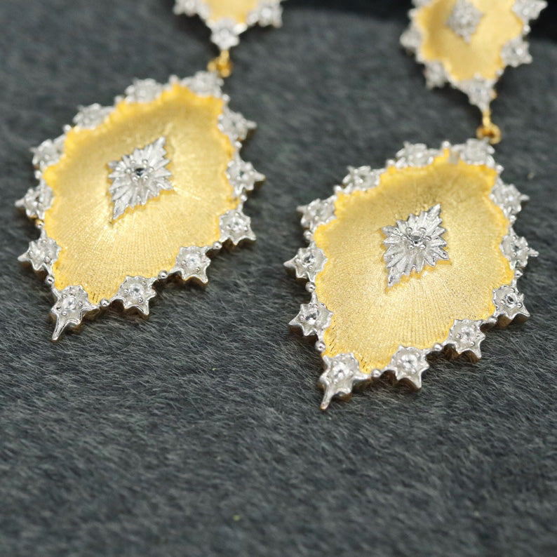 Starry Fretwork Earrings 6405