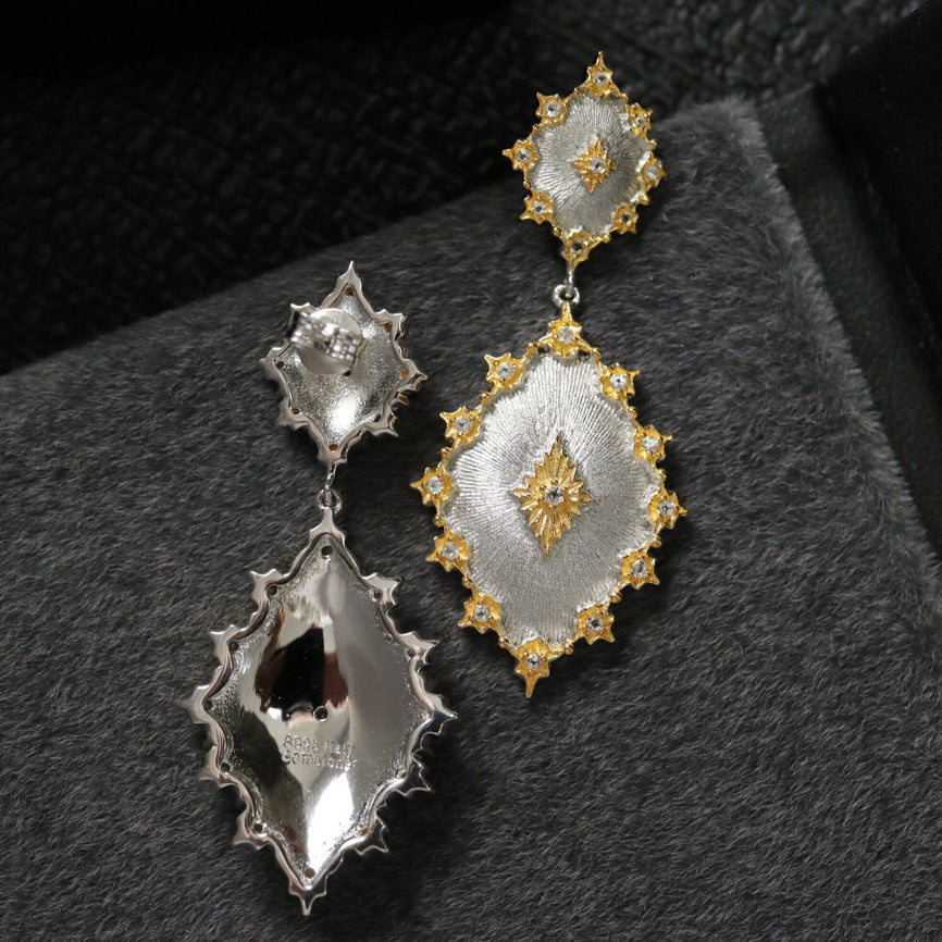 Starry Fretwork Earrings 6405